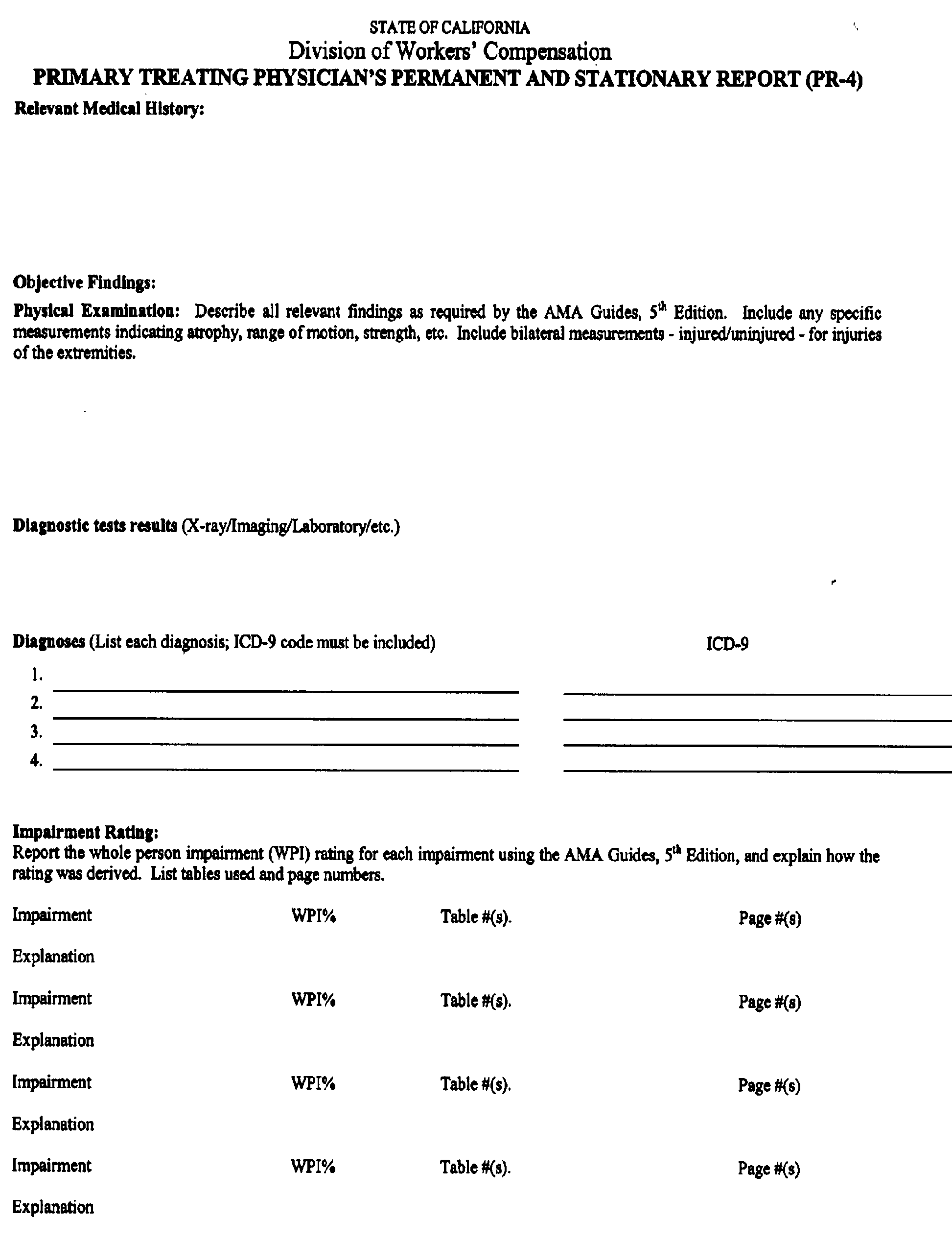 Image 2 within § 9785.4. Form PR-4 “Primary Treating Physician's Permanent and Stationary Report.”